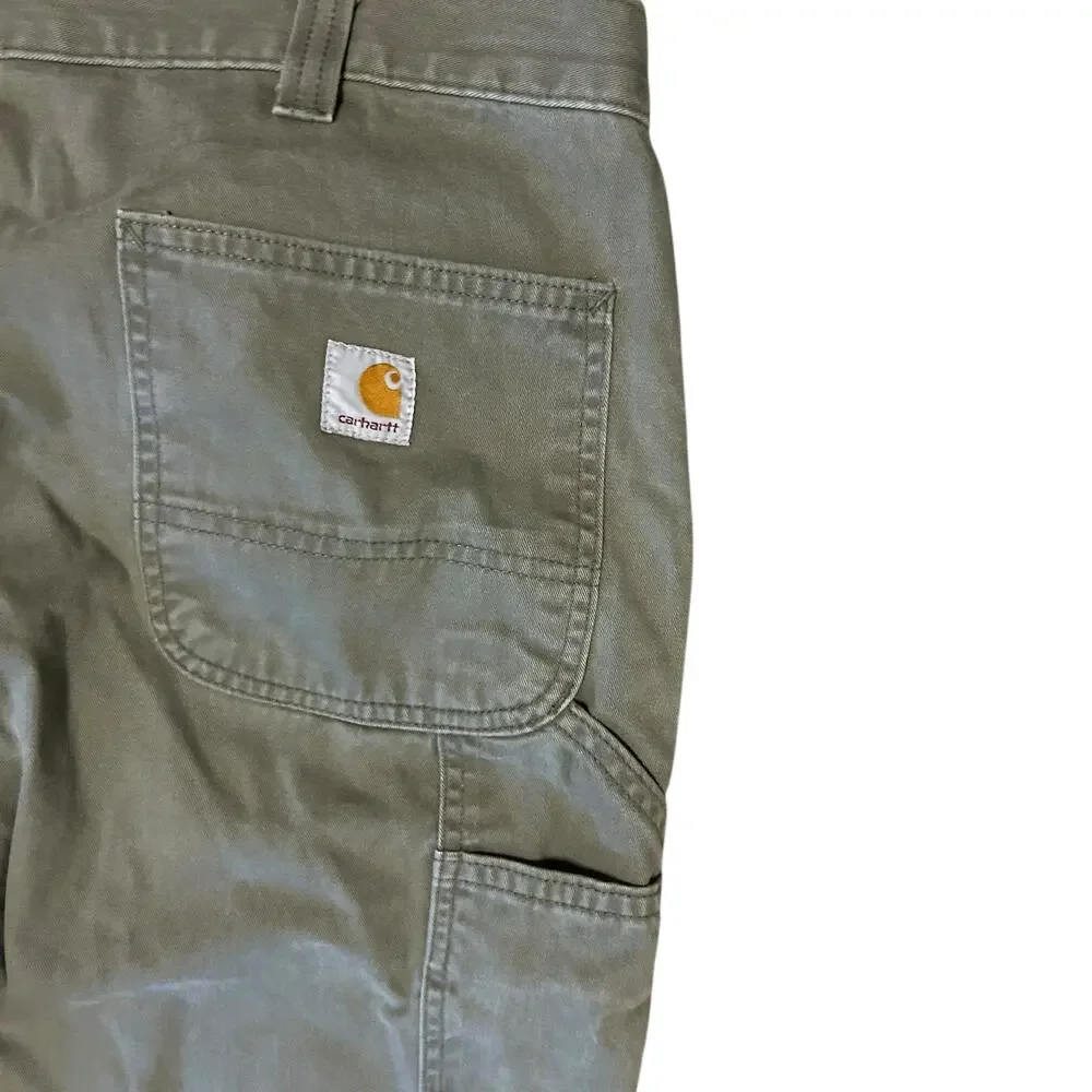 Carhartt Carpenter Work Pants Mens 42 x32 Olive Green Utility Relaxed Fit Cargo
